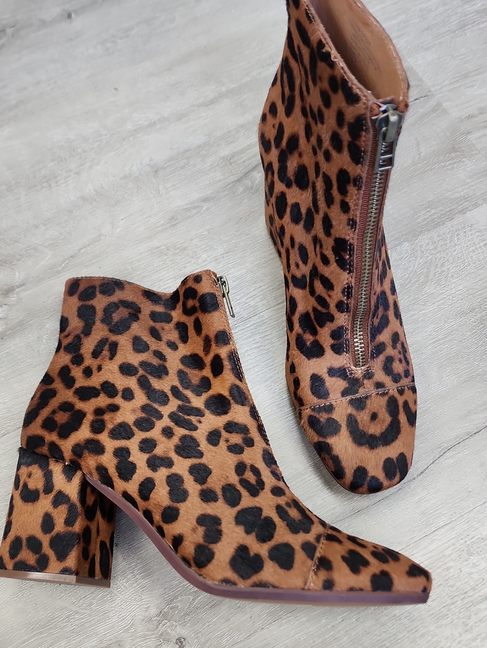 Madewell Leopard Print Ankle Boots - Tan & Black